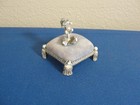 Vintage Florenza Pin Cushion White French Poodle Holding A Pearl Velvet Lilac