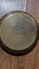 Vintage Brass Powder Compact     Floral Engraved     1930s 40s Art Deco Vanity Case
