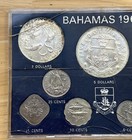 1969 Bahamas 9 Coin Set With 4 Silver Coins In Case