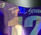 12 Motocutz Number Plate Decal-  purple holographic gloss  -  as- Is  - Item 218