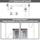 Bathroom Sink Drain Kit  For Most 1-1 4    Kitchen Or Sinks White 