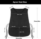 2pcs Solid Cooking Kitchen Restaurant Bib Apron Unisex Dress Black With 2 Pocket