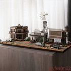 1 64 American Western Diorama Light-up Car Model Diorama Desktop Ornament Gift