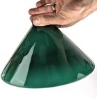 Antique 10  Slant Cased Emerald Green   Opal Milk Glass Lamp Shade 2 25  Fitter