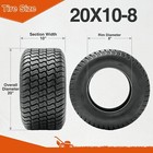 Halberd Set 2 20x10-8 Lawn Mower Tires 4ply Heavy Duty 20x10x8 Tubeless Replace