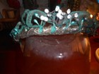Rare Unique Antique 100 yo Pretty Dainty Light Tiara Green Net rhinestones beads