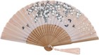 Xgakwd Folding Hand Fan With Tassel  Chinease japanese Handmade Silk Bamboo Hand