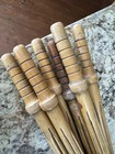 7 Vtg Wooden Library Newspaper Rollers