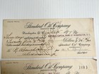 2 Antique 1897 Standard Oil Company Checks Washington Dc  Gas   Oil Ephemera