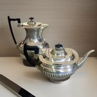 Atq Edwardian art Nouveau Sheffield England Ribbed Epsn A1 Tea   Coffee Pots