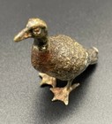 Vintage Austrian Vienna Bronze Miniature Cold Painted Mallard Duck Bird Figurine