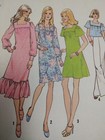 Top Dress Ruffle 12 Simplicity Sewing 6846 Pattern Uc Vtg 70s Square Neck Long
