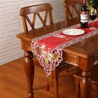 Christmas Table Runner 15x70in Embroidered Snowflake Holiday Decor