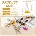 2 Pcs Dog Bell  Mini Cat Bell Small Pet Keychain Ring Buckle gold