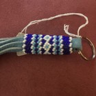 Beautiful Native American Lakota Sioux Beaded Key Chain Blue White
