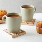 Wood Coasters  12 Pack Square Unfinished Wooden Coasters With Non-slip Foam Dot