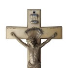 Vintage Cast Metal Casket Crucifix By Parsons