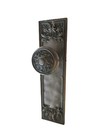 Antique Bronze Door Knob   Plate Set Corbin Romanesque Fulda 1905 Large