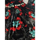 Renaissance Medieval Cosplay Crushed Velvet Floral Dress With Charms Size M l