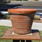 Vintage Oaxaca Style Mexican Terracotta Planter Hand Etched Clay Pot 8 5 