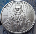 1 Oz  Frankenstein  2 Vintage Horror Series Bu Rounds  999 Fine Silver