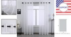 Set Of 2 72-inch Modern White Sheer Panels With Grommet Top For Living Room