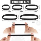 100pcs Black Rubber Bands 5 Sizes Heavy-duty Thick Rubber Band Assorted Wide   