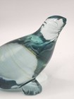 Vintage Art Glass Seal Figurine Aqua Blue Clear Studio Glass Sea Lion Sculpture