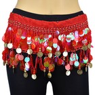 12 Pcs Wholesale Lot Gold Coins Shining Sequins Beads Belly Dance Scarf Wrap