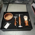 Black 5 Piece Shaving Set   De Safety Razor   Badger Brush   Men s Gift Kit