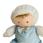 Vintage  Eden Soft  n Sweet Baby Boy Doll Blue Terry Cloth Waffle Bow Stripe