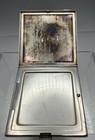 Antique Silver Makeup Compact With Flora Pattern   Leaf Scroll Pattern 3  161 Gr