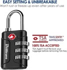4 Pack Tsa Approved Luggage Locks  Combination Travel Padlock  3-digit Waterproo