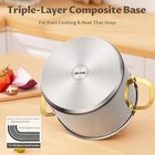 Bezia 12 Qt Stainless Steel Stock Pot  Uncoated Large Soup Pot With Lid