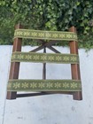 Vintage  Wooden Folding Luggage Suitcase Rack Hotel Stand Tapestry Straps