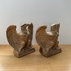Vintage 1968 American Bald Eagle Brass Bookends Colonial Virginia 1776  