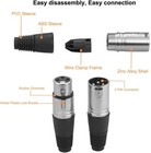 2 Xlr Dmx 3 Pin Male   2 Female Mic Snake Plug Audio Microphone Cable Connector