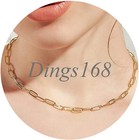 18k Gold Filled Tarnish-resistant 16  18  20  22  24  Paper Clip Chain Necklace