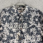 Quiksilver Edition Button-up Shirt Mens Large Gray Floral Long Sleeve Vintage