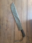 Vintage Made In Czechoslovakia Lion Stamped 23  Machete W  Sheath
