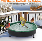 2 In 1 Heated Bird Bath For Outdoors For Winter 100w Bird Bath Heater With Therm