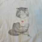 Vintage 90s Faded Cat Tee Super Cute I Love Cats Vintage 1990s Graphic T Shirt