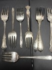 8 Pcs Assortment Of Antique And Vintage Silver Plated Serving Forks