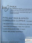 Ion Max Clipper Replacement Blade Fits Ion Max 5-speed Cordless Clipper 102901