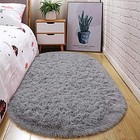  Ultra Soft Washable Shaggy Rug - Non-slip Oval Carpet For Nursery  Kids 