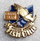 Rare  2008 Fish Ohio  grand Slam  Angler Award Lapel  Pin   The  holy Grail  Pin