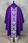 Purple Chasuble Gothic Style Vestment  Silver-purple  Brocade