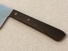 Vtg Cheese Cleaver Knife Stainless Steel Wooden Rivetted Handle Usa 5 1 4    Blade
