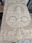 Rare Extra Large Antique Scottish Robert Burns Pictorial Damask Linen Panel 1890