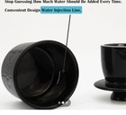 Glossy Black  Red  And Blue Ceramic Round Butter Keeper With Water Sealing Line
